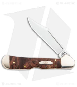 Case Mini CopperLock Knife 3.6" Brown Maple Burl Wood (71749L SS) 64067