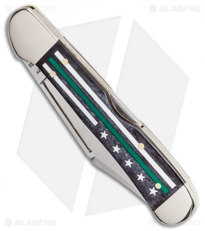 Case Mini Copperlock Knife 3.625" Stripes Of Service Green (61749L SS) - Image 2