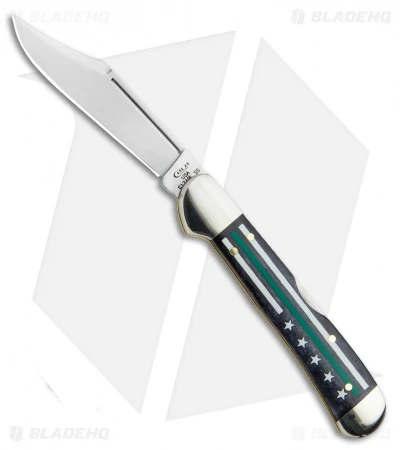 Case Mini Copperlock Knife 3.625" Stripes Of Service Green (61749L SS)