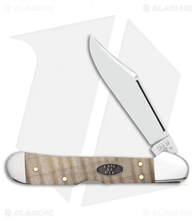 Case Mini Copperlock Pocket Knife 3.625" Natural Curly Maple (71749L SS) 25947