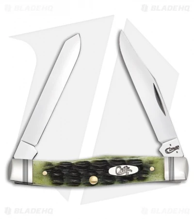 Case Mini Moose Traditional Knife 3.625" OD Green Jigged Bone (62032 SS) 22542