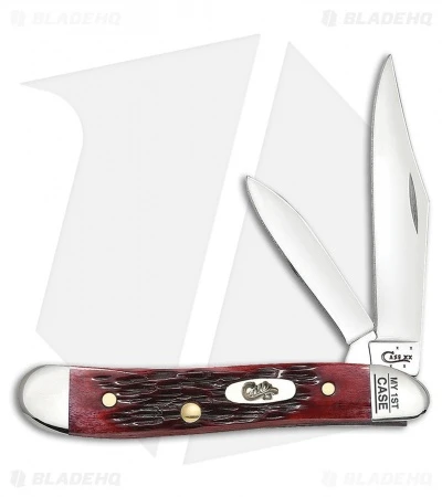 Case My First Case Peanut Knife 2.875" Peach Seed Jigged Old Red Bone 3693