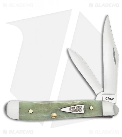 Case Peanut Pocket Knife 2.875" Jigged Mint Green Bone (6220 SS) 55404