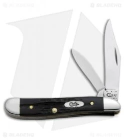 Case Peanut Pocket Knife 2.875" Black Jigged Buffalo Horn (BH220 SS) 65014