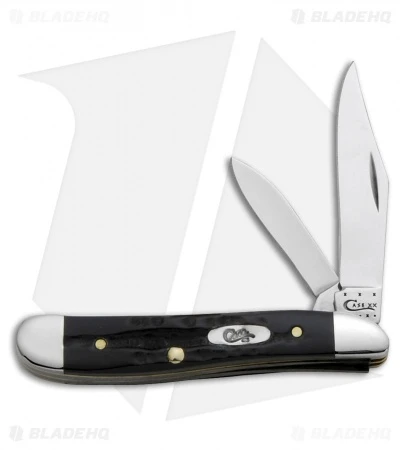 Case Peanut Pocket Knife 2.875" Black Jigged Buffalo Horn (BH220 SS) 65014