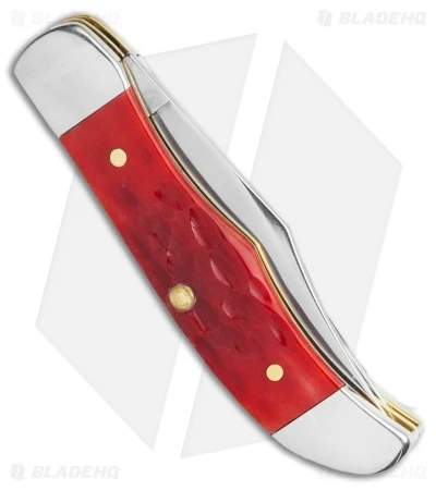 Case Pocket Hunter Knife 2.75" Standard Jigged Dark Red Bone - Image 3
