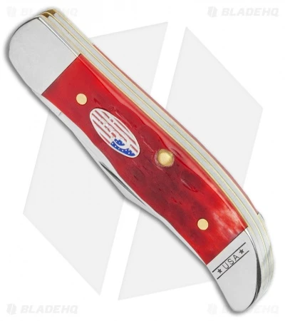 Case Pocket Hunter Knife 2.75" Standard Jigged Dark Red Bone - Image 2