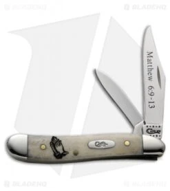 Case Praying Hands Peanut Pocket Knife 2.875" Smooth Natural Bone (6220 SS) 8847