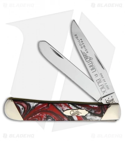 Case Slanted Bolster Trapper Knife 4.125" Man In Black Corelon (9254 SS) S9254MB