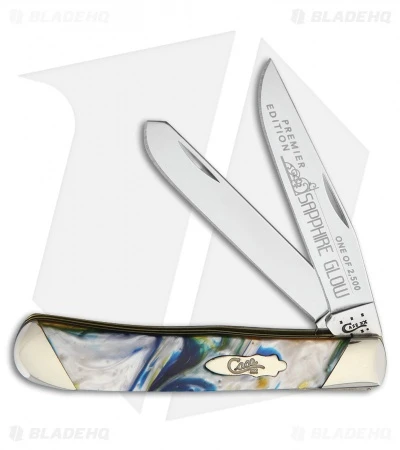 Case Slanted Bolster Trapper Knife 4.125" Sapphire Glow Corelon (9254 SS)