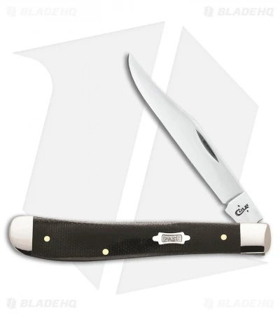 Case Slimline Trapper Traditional Knife 4.125" Black Micarta (101048SS) 23135