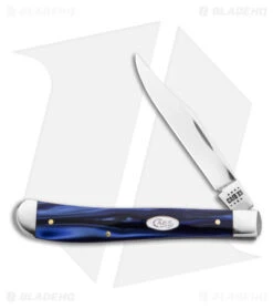 Case Slimline Trapper Knife 4.1" Blue Pearl Kirinite (101048 SS) 23445
