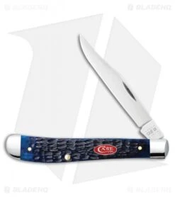 Case Slimline Trapper Knife 4.125" Navy Blue Rogers Jig Bone (61048 SS) 07323