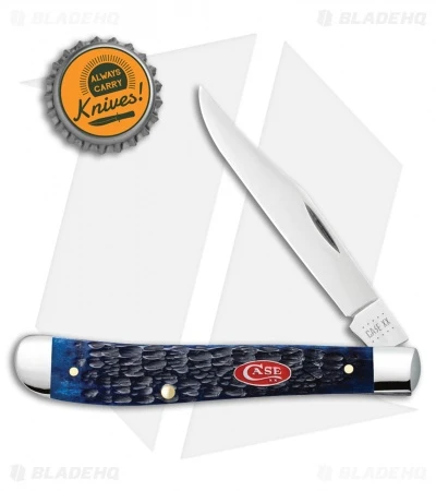 Case Slimline Trapper Knife 4.125" Navy Blue Rogers Jig Bone (61048 SS) 07323 - Image 2