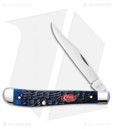 Case Slimline Trapper Knife 4.125" Navy Blue Rogers Jig Bone (61048 SS) 07323