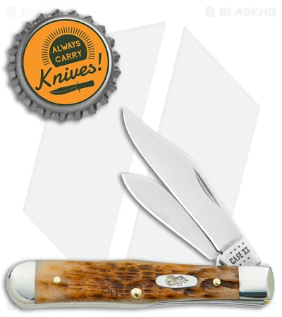 Case Small Swell Center Jack Knife 3" Amber Bone/Peach Seed Jig (6225 1/2 SS) - Image 4