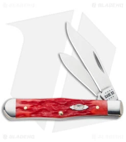 Case Small Swell Center Jack Knife 3" Dark Red Bone/Peach Jig (6225 1/2 CS)