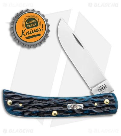 Case Sod Buster Jr Knife 2.8" Pocket Worn Blue Bone/Peach Seed Jig (6137 SS) - Image 4