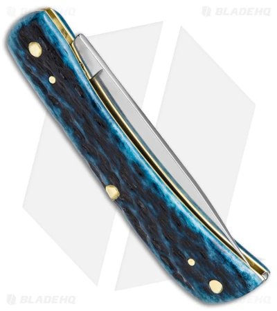 Case Sod Buster Jr Knife 2.8" Pocket Worn Blue Bone/Peach Seed Jig (6137 SS) - Image 3