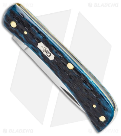Case Sod Buster Jr Knife 2.8" Pocket Worn Blue Bone/Peach Seed Jig (6137 SS) - Image 2
