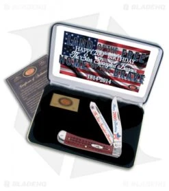 Case Star Spangled Banner Trapper Knife 4.125" Red Jigged Bone (6254SS)