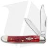 Case Texas Jack Knife 3.375" Peach Seed Jigged Dark Red Bone (62087 CV) 31955