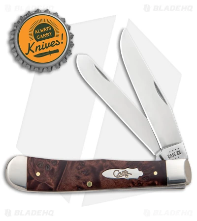 Case Trapper Knife 4.1" Brown Maple Burl Wood (7254 SS) 64060 - Image 4