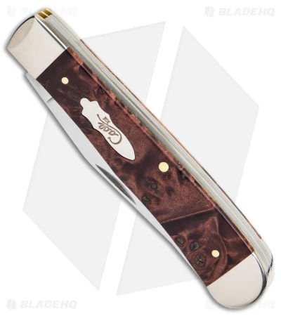 Case Trapper Knife 4.1" Brown Maple Burl Wood (7254 SS) 64060 - Image 2