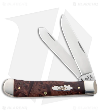 Case Trapper Knife 4.1" Brown Maple Burl Wood (7254 SS) 64060