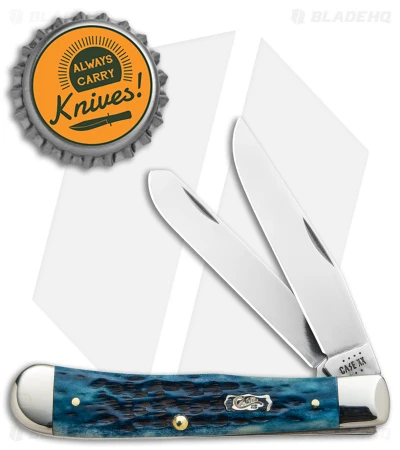 Case Trapper Knife 4.1" Pocket Worn Blue Bone/Peach Seed Jig (6254 SS) 51850 - Image 4