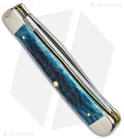 Case Trapper Knife 4.1" Pocket Worn Blue Bone/Peach Seed Jig (6254 SS) 51850 - Image 3