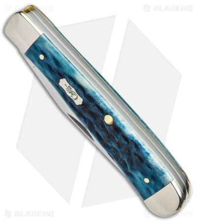 Case Trapper Knife 4.1" Pocket Worn Blue Bone/Peach Seed Jig (6254 SS) 51850 - Image 2