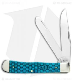 Case Trapper Knife 4.125" Turquoise Basket Weave Bone (6254 SS)