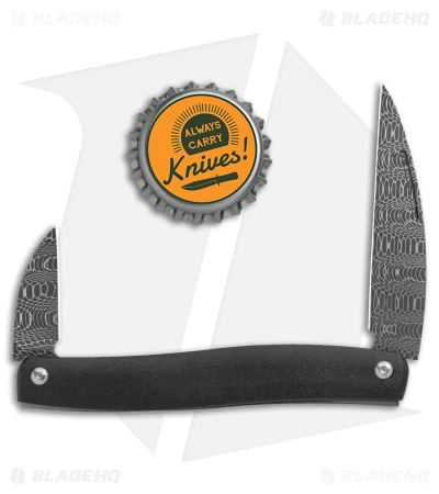 D Rocket Designs Serpentine Slip Joint Pocket Knife Zirconium (2.25" Damascus) - Image 4