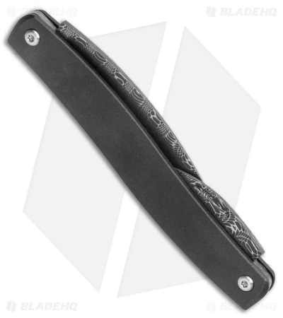 D Rocket Designs Serpentine Slip Joint Pocket Knife Zirconium (2.25" Damascus) - Image 3