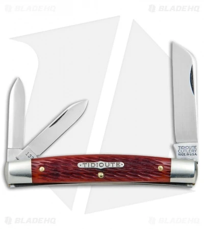 GEC #13 Tidioute Cutlery Congress Whittler Pocket Knife 3.6" Rust Red Jig Bone