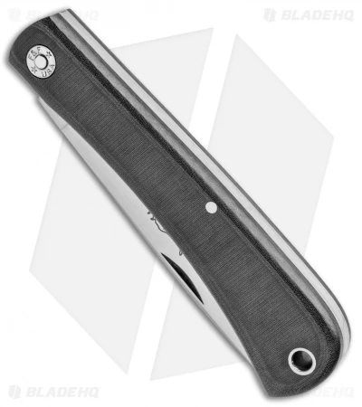 GEC #21 Farm & Field Bull Buster Slip Joint Black Linen Micarta (4.625" Satin) - Image 2