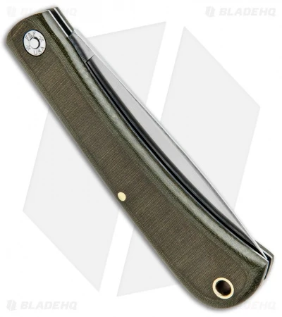 GEC #21 Farm & Field Bull Buster Slip Joint OD Green Linen Micarta (4.625"Satin) - Image 3