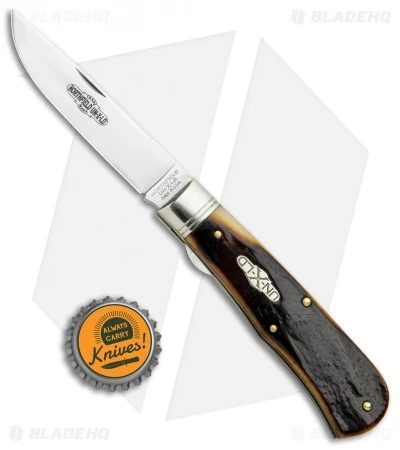 GEC #23 Pioneer Trapper Knife 3.75" Liner Lock Antique Autumn Natural Bone - Image 4