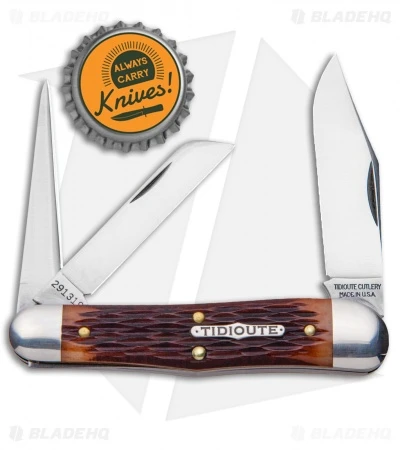 GEC #29 Tidioute Cutlery Stockyard Whittler Pocket Knife Burnt Sienna Jig Bone - Image 4