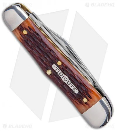GEC #29 Tidioute Cutlery Stockyard Whittler Pocket Knife Burnt Sienna Jig Bone - Image 3