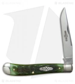 GEC #48 Northfield UN-X-LD Pocket Knife 3.8" Pickle Green Jigged Bone 488117