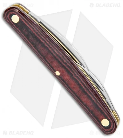 GEC #62 Farm And Field Pocket Carver Red/Black Linen Micarta - Image 3