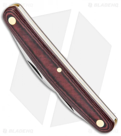 GEC #62 Farm And Field Pocket Carver Red/Black Linen Micarta - Image 2