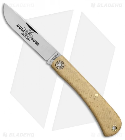 GEC #71 Farm & Field Bull Nose Slip Joint Muslin Micarta (3.1" Satin) 715118