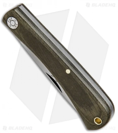 GEC #71 Farm & Field Bull Nose Slip Joint OD Green Micarta (3.1" Satin) 715118 - Image 2