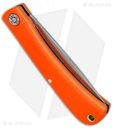 GEC #71 Farm & Field Bull Nose Slip Joint Orange Delrin (3.1" Satin) 715118 - Image 3