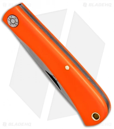 GEC #71 Farm & Field Bull Nose Slip Joint Orange Delrin (3.1" Satin) 715118 - Image 2