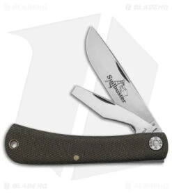 GEC #71 Farm & Field Sudbuster Slip Joint Knife OD Green Micarta (3"Satin)