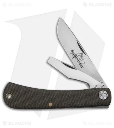 GEC #71 Farm & Field Sudbuster Slip Joint Knife OD Green Micarta (3"Satin)